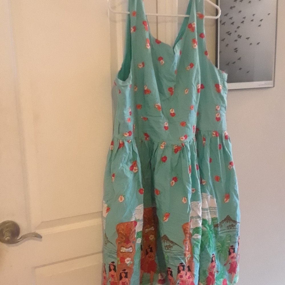 Lindy Bop Delta Tiki Print Dress